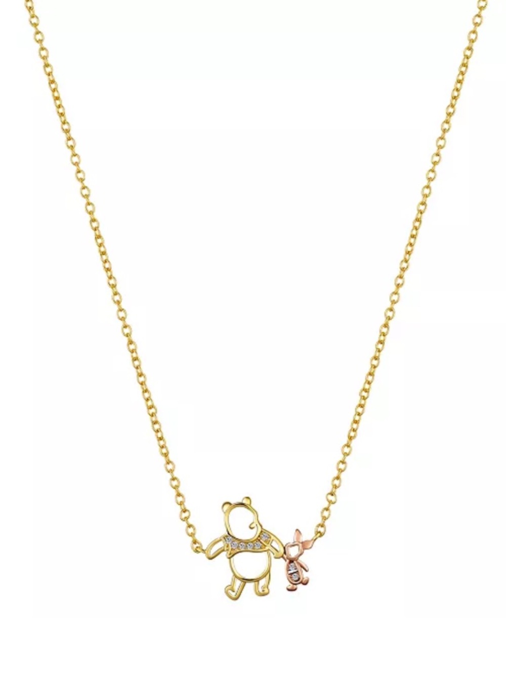 Disney Jewelry | Winnie the Pooh and Piglet Cubic Zirconia Pendant Necklace